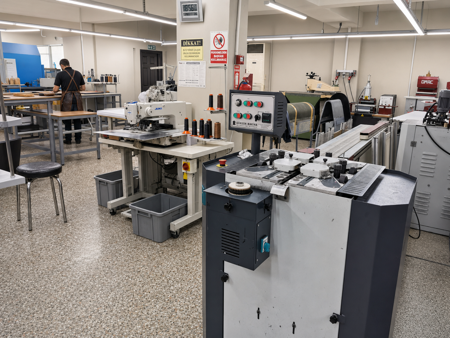 Sanding and stitching machinery