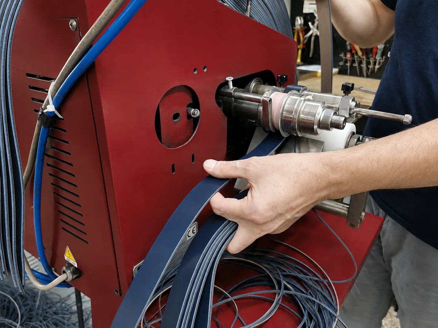 Belt width calibration